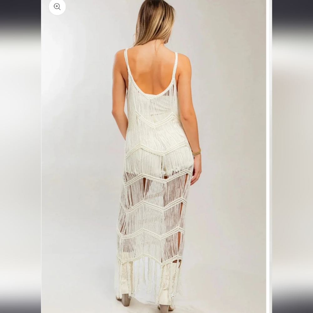 Boho Fringe Western Maxi Dress | Beach Cover Up - Picture 2 of 5